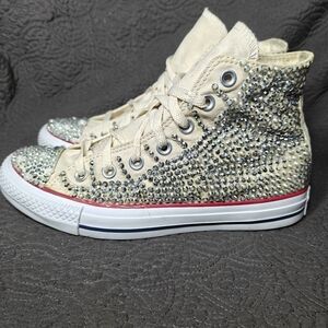Converse All Star Chuck Taylor High Tops Rhinestone-Encrusted Size Women's 7.5